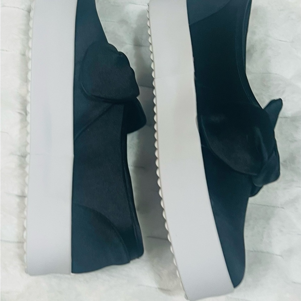 NEW Rebecca Minkoff Satin Black Bow Flats Sneaker, Size 5 - Picture 6 of 8